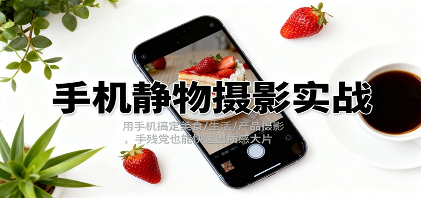 手机静物摄影实战，用手机搞定美食/生活/产品摄影，手残党也能快速出质感大片-摇钱树